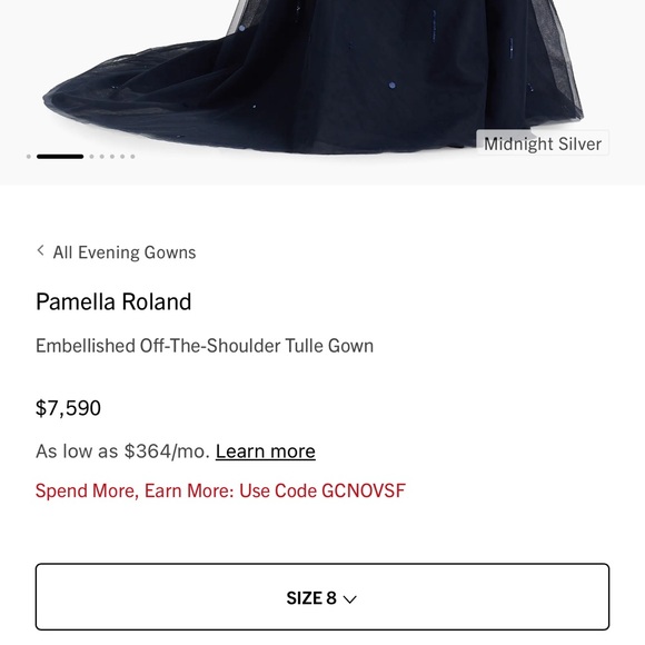 Pamella Roland Midnight Blue Sequin Gown - Picture 9 of 11